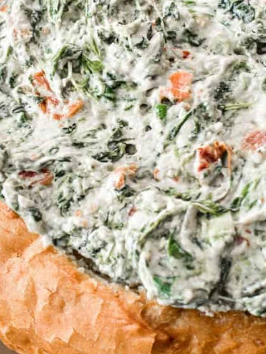 Large Spinach Dip with Soft Bread